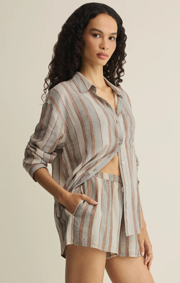 The Perfect Striped Button Up I Island Coconut