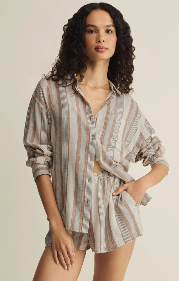The Perfect Striped Button Up I Island Coconut