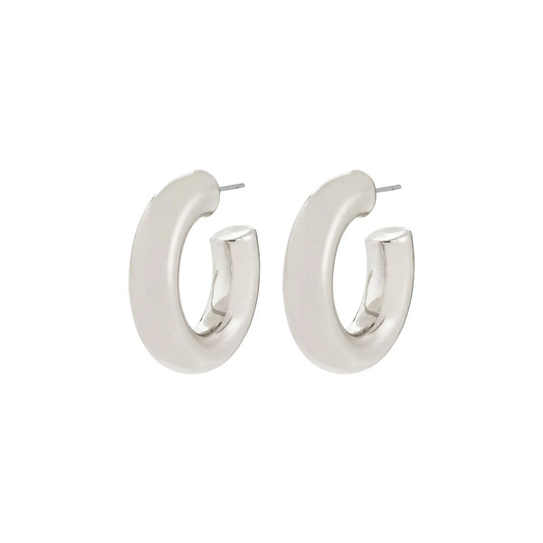 Phase Hoop Earrings I Silver Plated