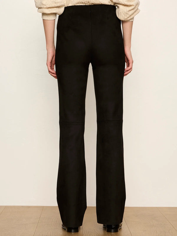 Sashay Flared Faux Suede Legging I Black