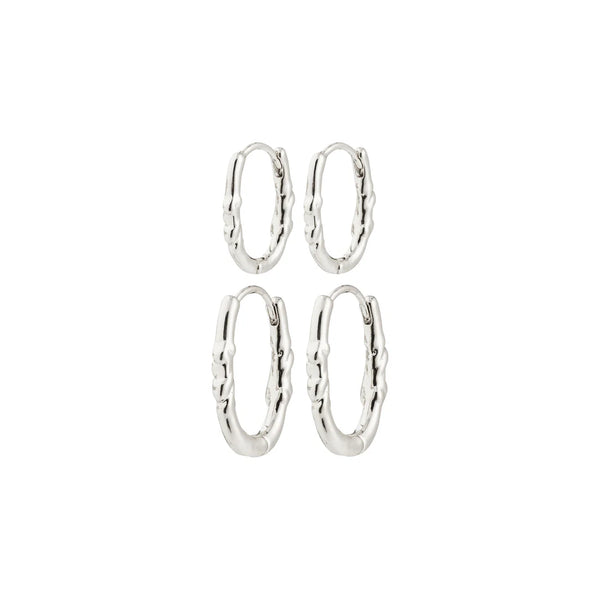 Sense Hoop Earrings 2 in 1 set I Silver Plated
