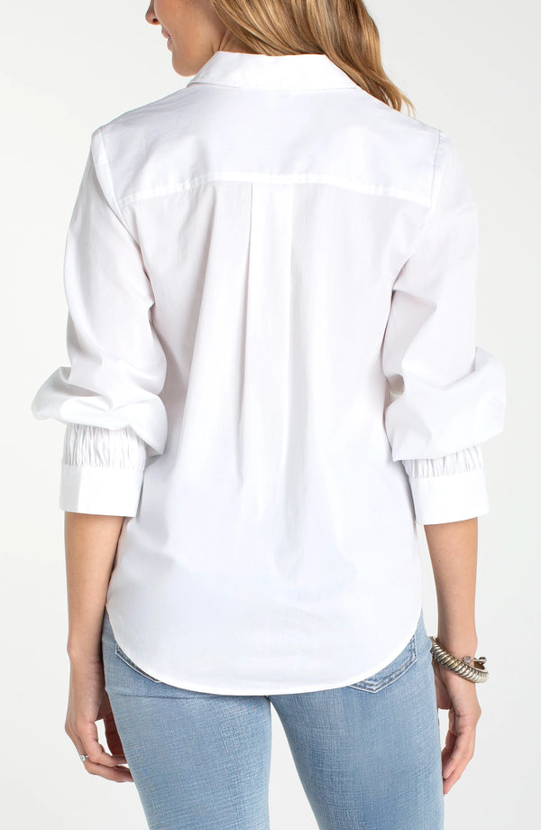 Adele Adjustable Sleeve Shirt I White