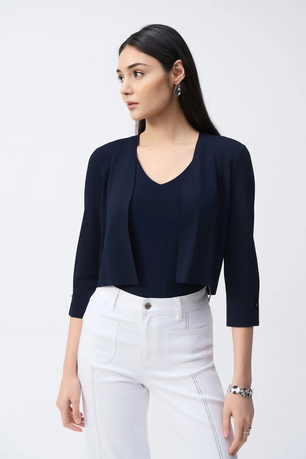 Pearl detail knit cover-up | Midnight Blue