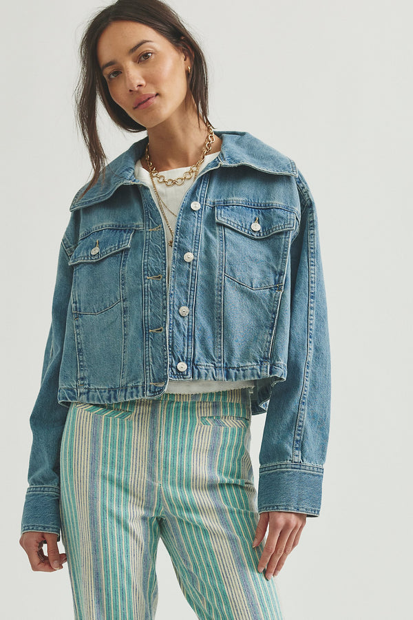 Side to Side Denim Jacket I River Wash