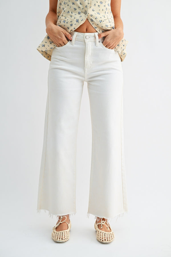Sydney Slim Wide Denim I White