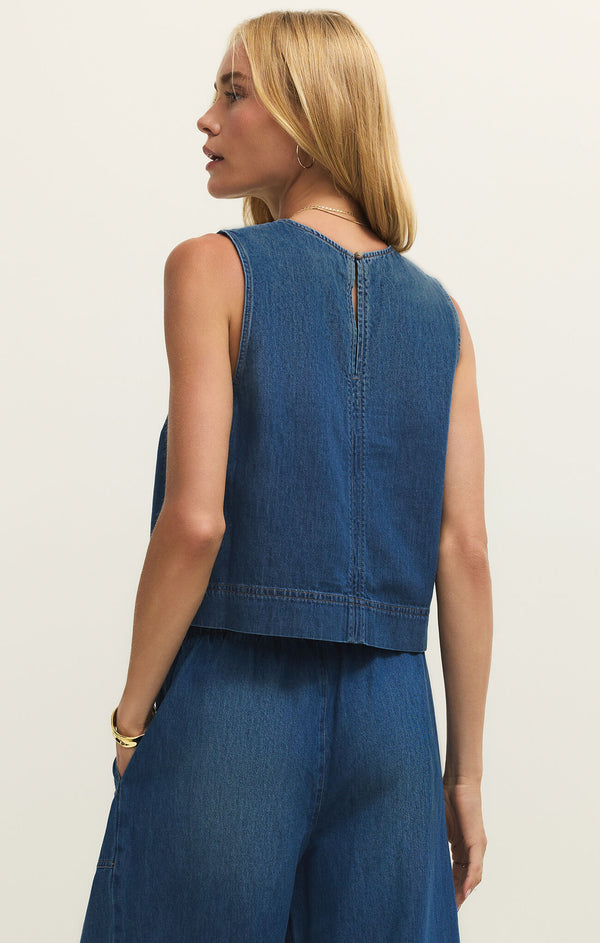 Sun Seeker Denim Tank I Deep Water