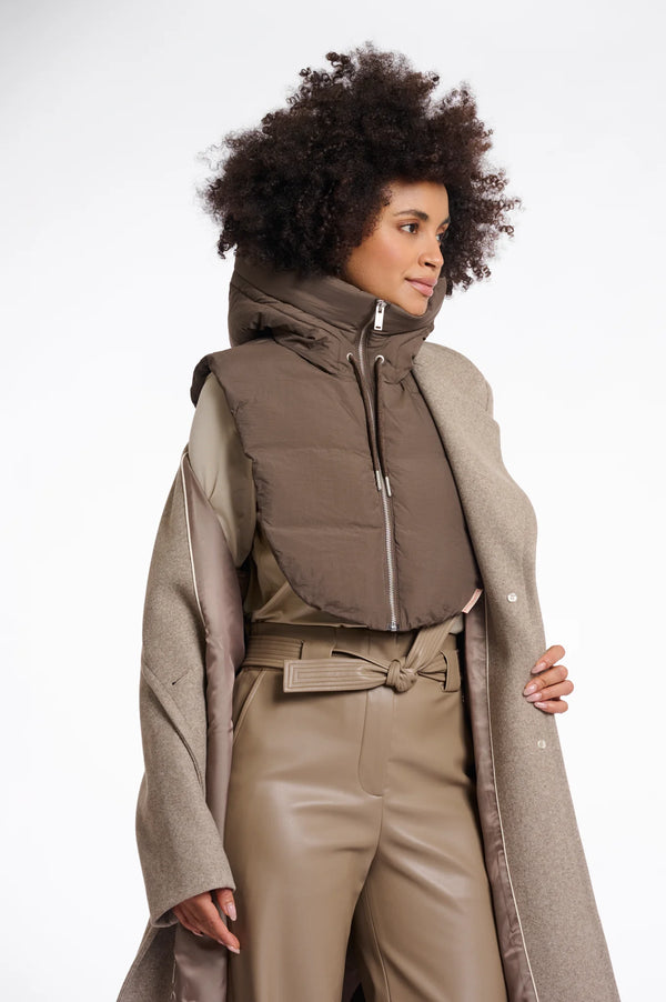 Tabita Hooded Collar I Dark Toffee