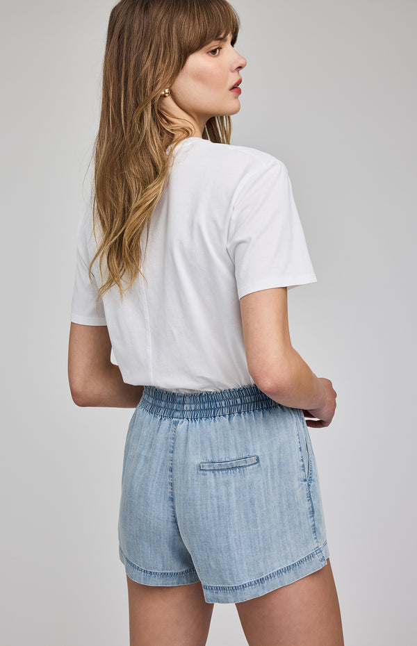 Tessa Chambray Shorts I Light Blue