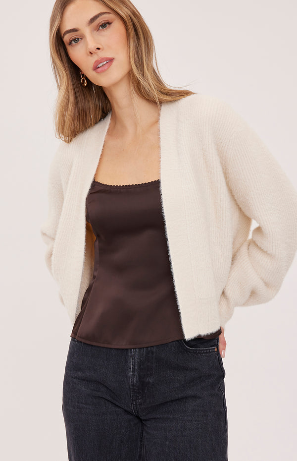 Theodora Cozy Open Cardigan I Cream