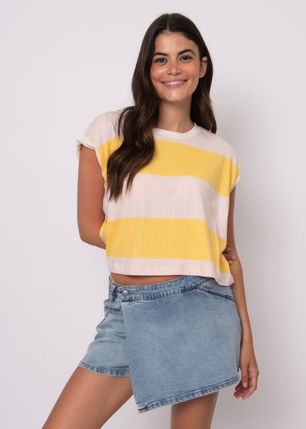 Harper Rolled Sleeve Crew Neck Tee