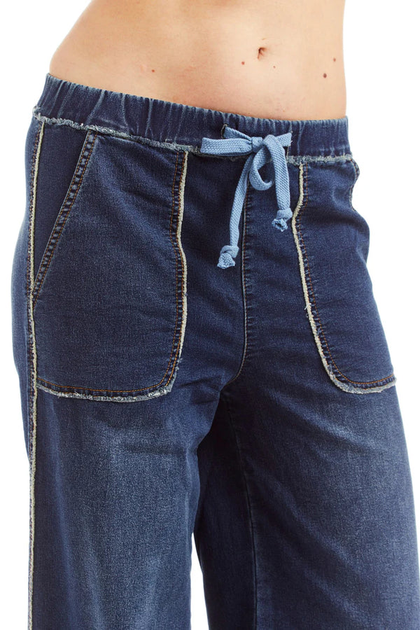 Lara Mid Rise Lounge Jeans I Dark Rinse