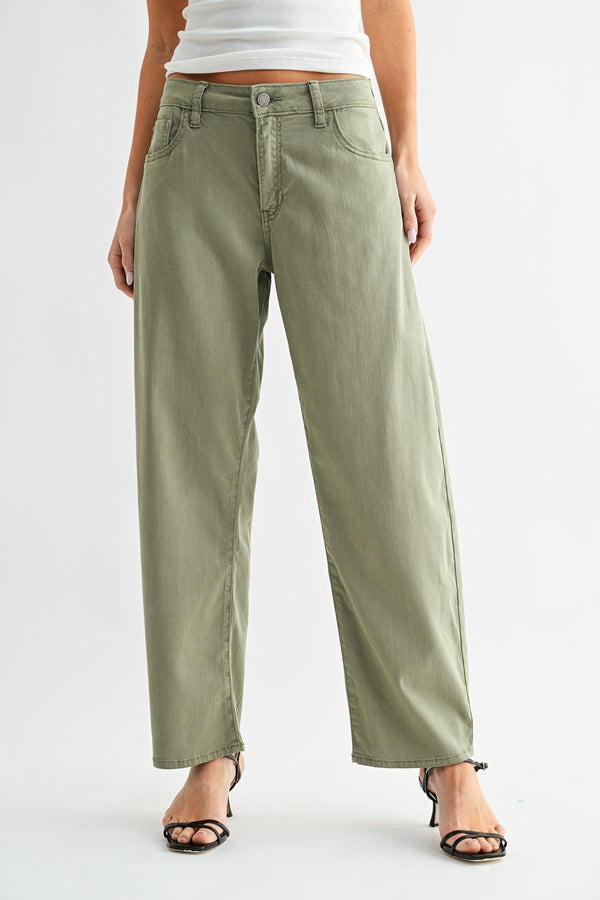 Cindy Stretch Comfort Barrel I Soft Olive