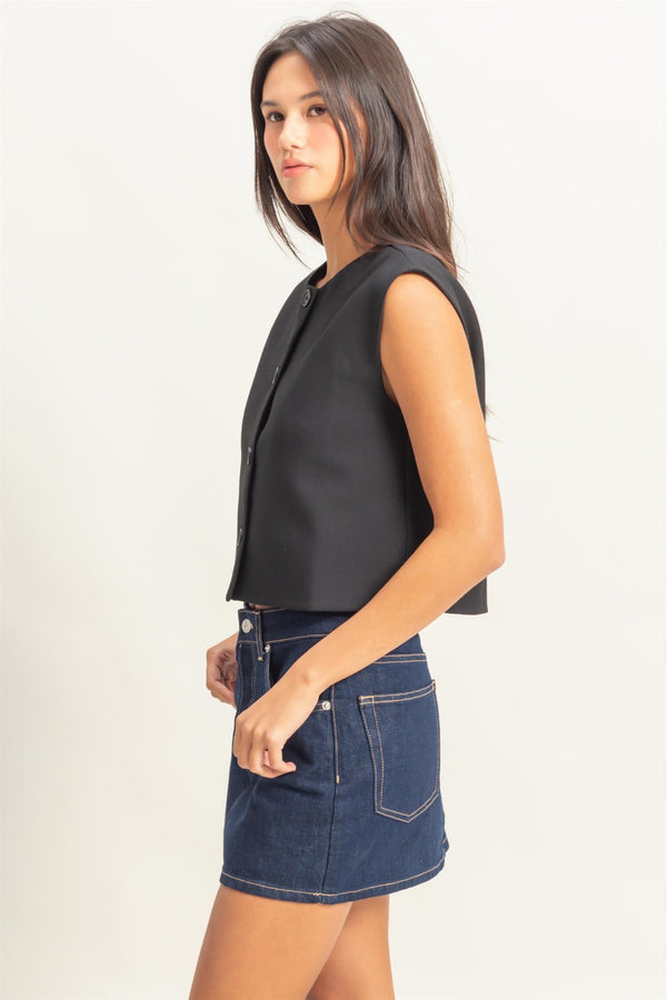 Woven Vest I Black