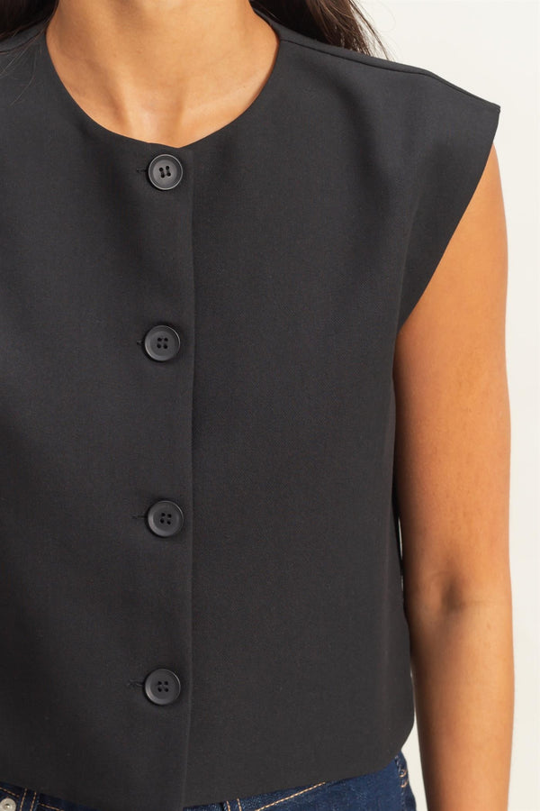 Woven Vest I Black