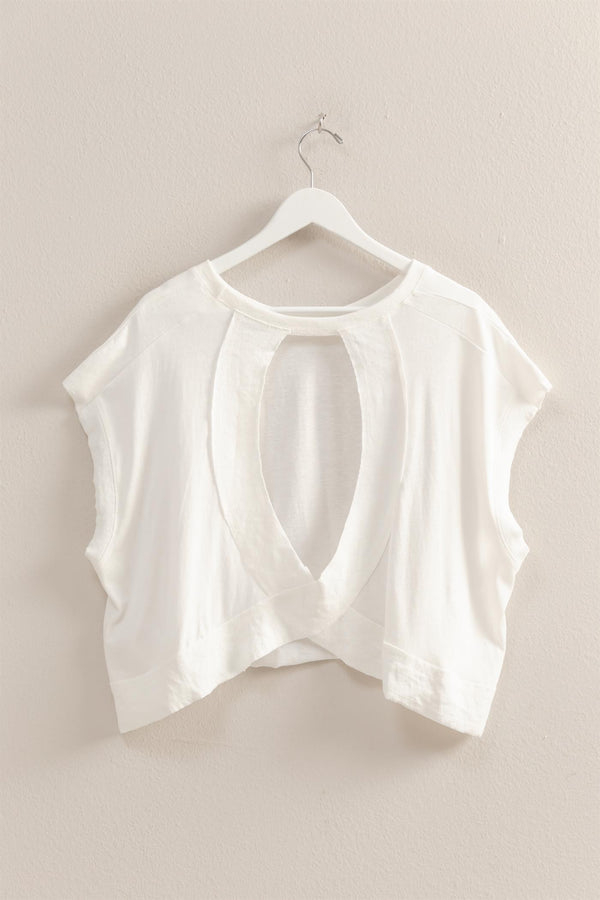 Peek-a-Boo Oversized Tee I White