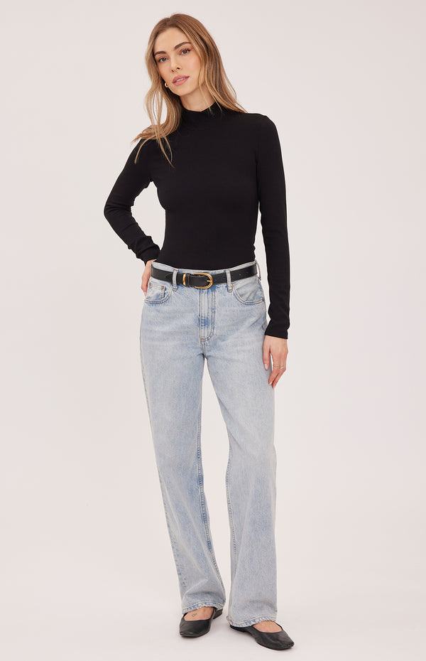 Wren Ribbed Turtle Neck I Black