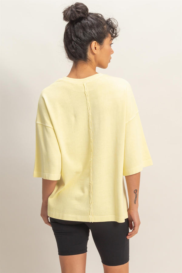 Sunny Oversized Tee I Pale Yellow