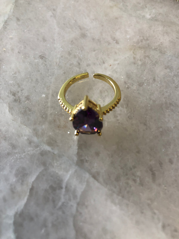 Teardrop Ring | Purple