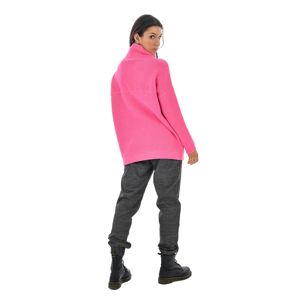 Nancy Ottoman Mockneck Sweater | Hot pink