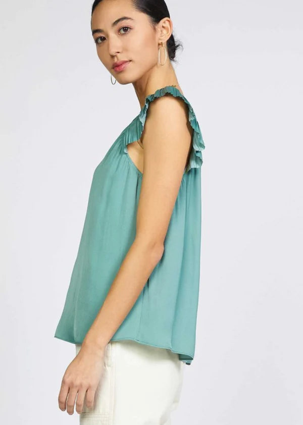 Val sweetheart neck Blouse l Sage Green