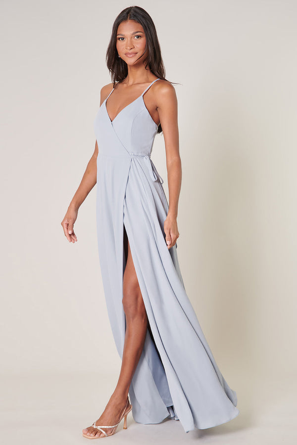 Cadence Criss Cross Wrap Dress | Baby Blue